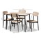 Baxton Studio Honore Light Brown Wood Finished Matte Black Frame 5-Piece Dining Set 146-8659 - alternate 6